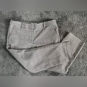 LOFT Brown and Pink Plaid Pants